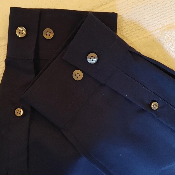 JF J.Ferrar Mens Slim Fit Navy Dress Shirt - Picture 5 of 5